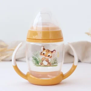 Tazza apprendimento Kiokids tigre arancione con manici da 270ml per bambini dai 6 mesi