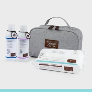 Cofanetto Bagnetto Delicato Fiocchi di Riso con beauty case, detergente corpo, shampoo e salviette