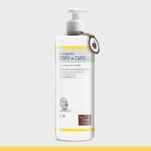 Flacone maxi da 750ml di Fiocchi di Riso Detergente Corpo e Capelli alla camomilla con dispenser