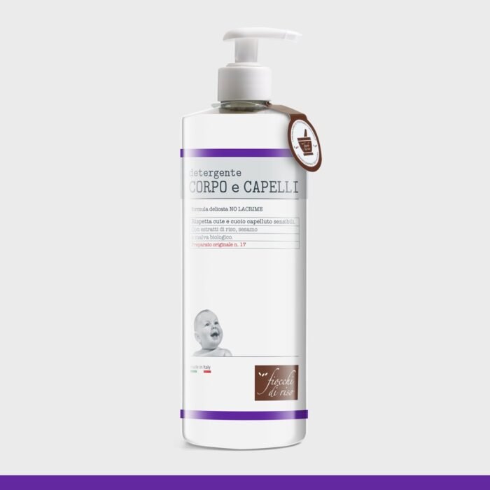 fiocchi-di-riso-detergente-corpo-capelli-neutro-senza-profumo-750ml Flacone da 750ml di Fiocchi di Riso Detergente Corpo e Capelli Neutro senza profumo con dispenser