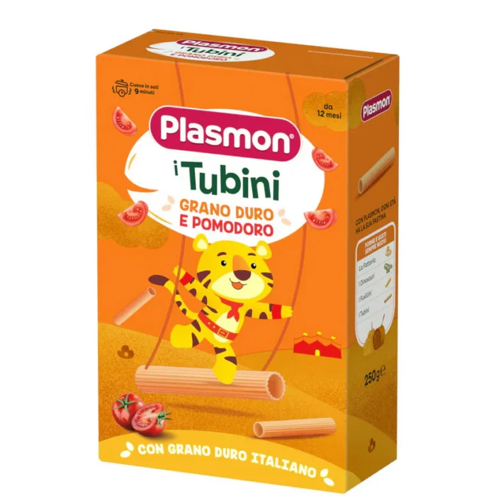Confezione di pasta Tubini Plasmon da 250 grammi per lo svezzamento dei bambini