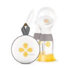 Testo Alternativo / Alt Tag: Tiralatte elettrico doppio Medela Swing Maxi con due flaconi e coppe PersonalFit Flex